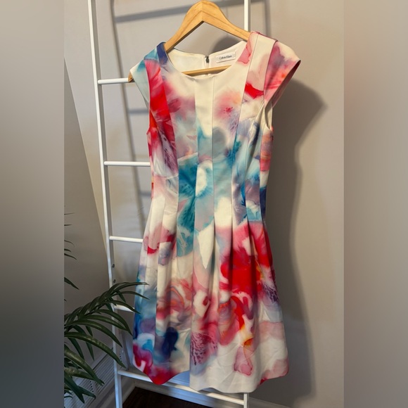 Calvin Klein Vibrant Floral Midi Dress - Picture 1 of 13